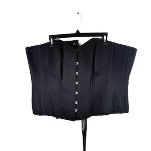 Corset Story Black 100% Steel Bone Lace Up Back Corset Top 42”